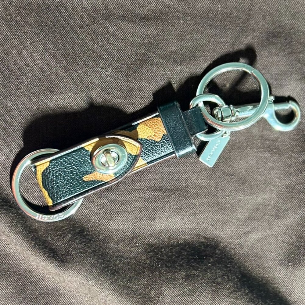Authentic COACH Trigger Snap Bag Charm Leopard Print